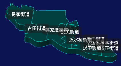 threejs武汉市硚口区geoJson地图3d地图css2d标签
