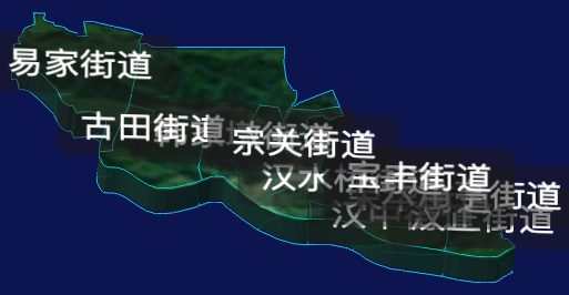 threejs武汉市硚口区geoJson地图3d地图自定义贴图加CSS3D标签