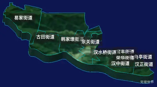 threejs武汉市硚口区geoJson地图3d地图自定义贴图加CSS2D标签