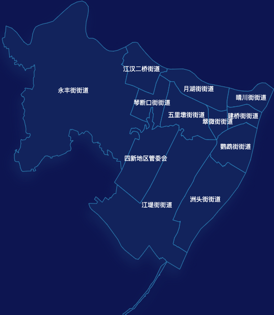 echarts武汉市汉阳区geoJson地图地图下钻展示
