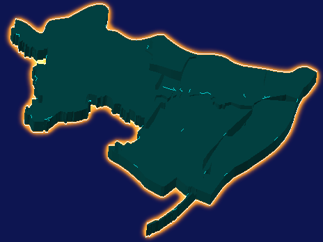threejs武汉市汉阳区geoJson地图3d地图添加金色效果