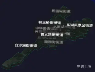 threejs武汉市武昌区geoJson地图3d地图CSS3D标签