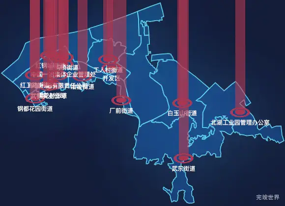 echarts武汉市青山区geoJson地图添加柱状图