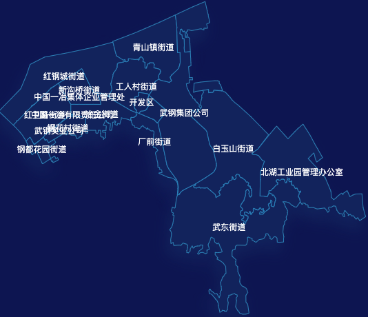 echarts武汉市青山区geoJson地图地图下钻展示