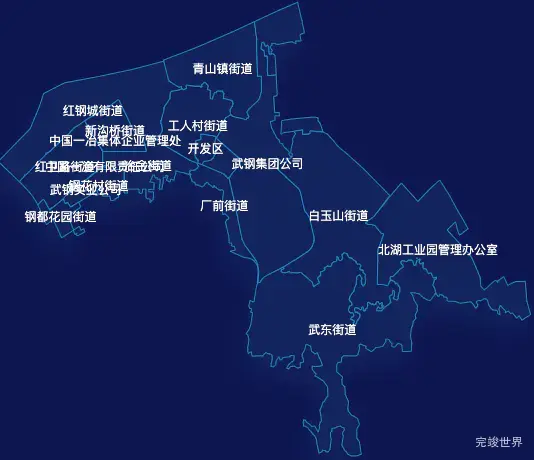 echarts武汉市青山区geoJson地图地图下钻展示