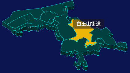 threejs武汉市青山区geoJson地图3d地图鼠标移入显示标签并高亮
