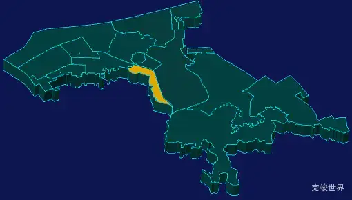 threejs武汉市青山区geoJson地图3d地图指定区域闪烁