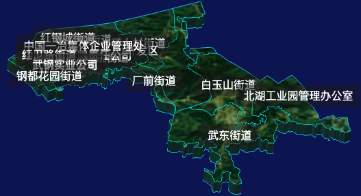 threejs武汉市青山区geoJson地图3d地图css2d标签