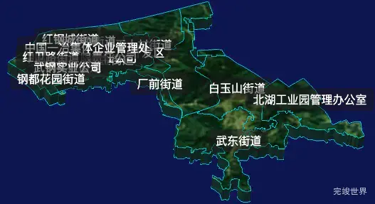 threejs武汉市青山区geoJson地图3d地图css2d标签