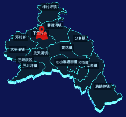 echarts宜昌市夷陵区geoJson地图3d地图自定义图标