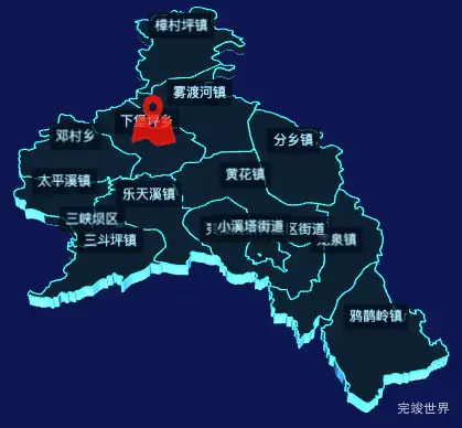 echarts宜昌市夷陵区geoJson地图3d地图自定义图标