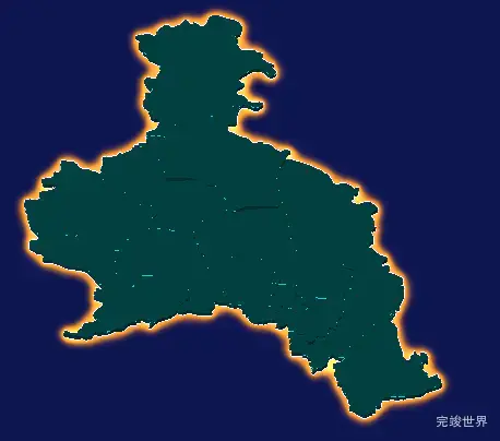 threejs宜昌市夷陵区geoJson地图3d地图添加金色效果