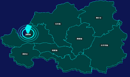 threejs宜昌市兴山县geoJson地图3d地图添加旋转棱锥