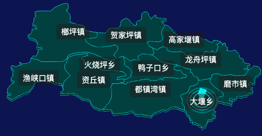 threejs宜昌市长阳土家族自治县geoJson地图3d地图CSS2D外加旋转棱锥