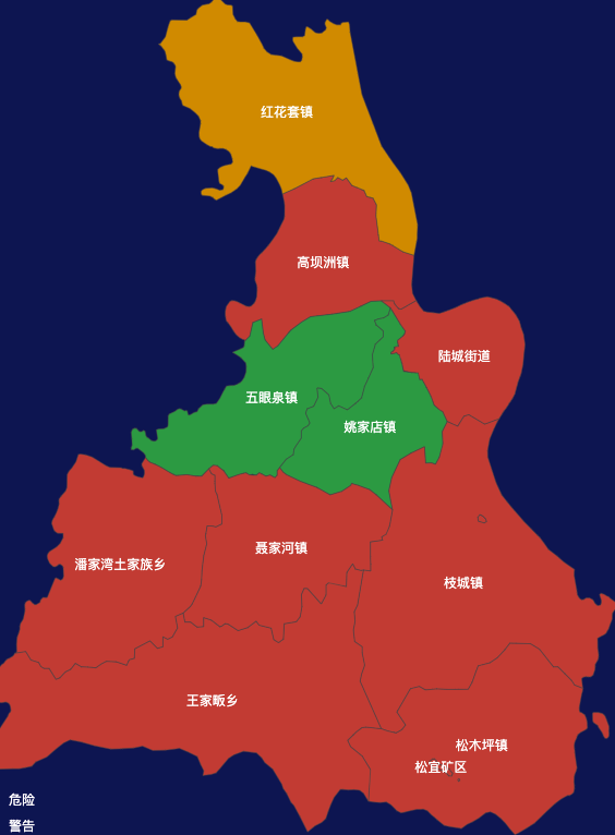 echarts宜昌市宜都市geoJson地图定义颜色