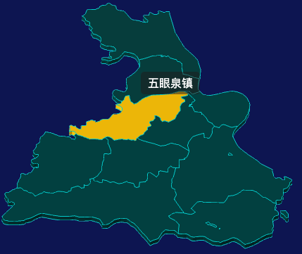 threejs宜昌市宜都市geoJson地图3d地图鼠标移入显示标签并高亮