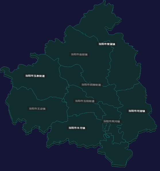 threejs宜昌市当阳市geoJson地图3d地图CSS3D标签