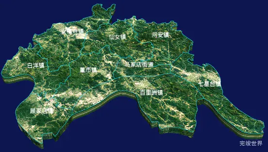 echarts宜昌市枝江市geoJson地图3d地图自定义贴图-绿色地面