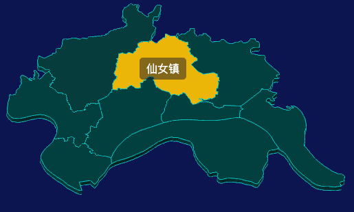 threejs宜昌市枝江市geoJson地图3d地图鼠标移入显示标签并高亮