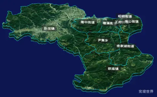 threejs襄阳市襄城区geoJson地图3d地图自定义贴图加CSS3D标签