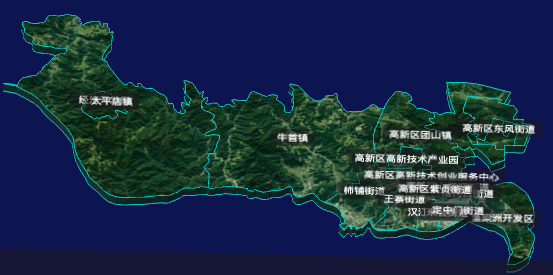 threejs襄阳市樊城区geoJson地图3d地图自定义贴图加CSS3D标签