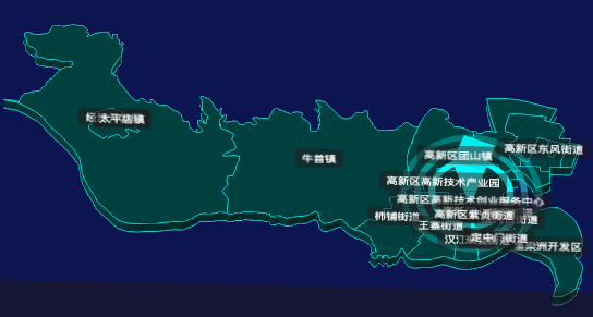 threejs襄阳市樊城区geoJson地图3d地图添加旋转棱锥
