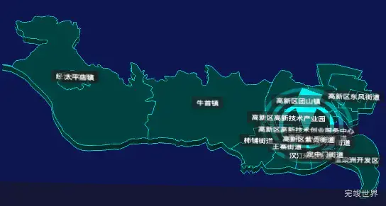 threejs襄阳市樊城区geoJson地图3d地图添加旋转棱锥