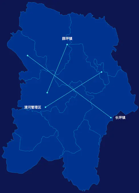 echarts襄阳市南漳县geoJson地图自定义引导线