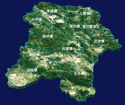 echarts襄阳市南漳县geoJson地图3d地图自定义贴图-绿色地面