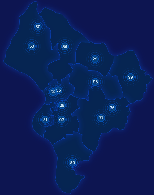 echarts襄阳市老河口市geoJson地图圆形波纹状气泡图