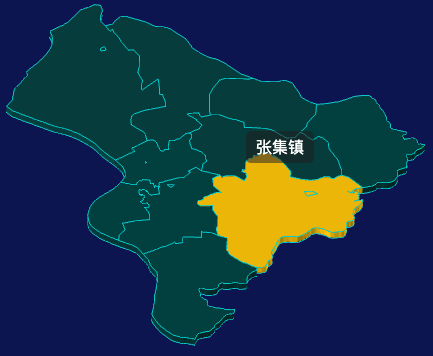threejs襄阳市老河口市geoJson地图3d地图指定区域闪烁