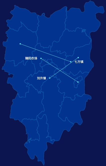echarts襄阳市枣阳市geoJson地图自定义引导线