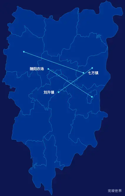 echarts襄阳市枣阳市geoJson地图自定义引导线