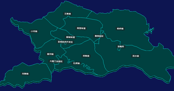 threejs襄阳市宜城市geoJson地图3d地图CSS3D标签