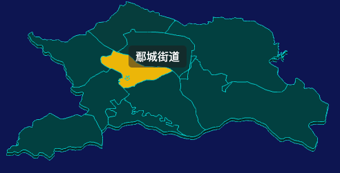threejs襄阳市宜城市geoJson地图3d地图鼠标移入显示标签并高亮