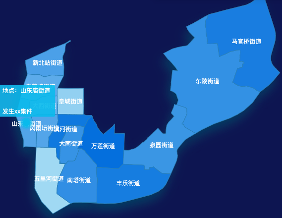 echarts沈阳市沈河区geoJson地图 tooltip轮播