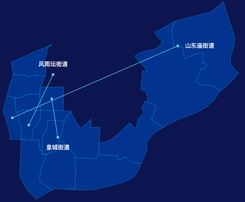 echarts沈阳市沈河区geoJson地图自定义引导线