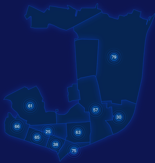 echarts沈阳市皇姑区geoJson地图圆形波纹状气泡图