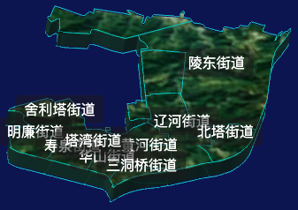 threejs沈阳市皇姑区geoJson地图3d地图自定义贴图加CSS2D标签