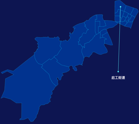 echarts沈阳市铁西区geoJson地图自定义引导线