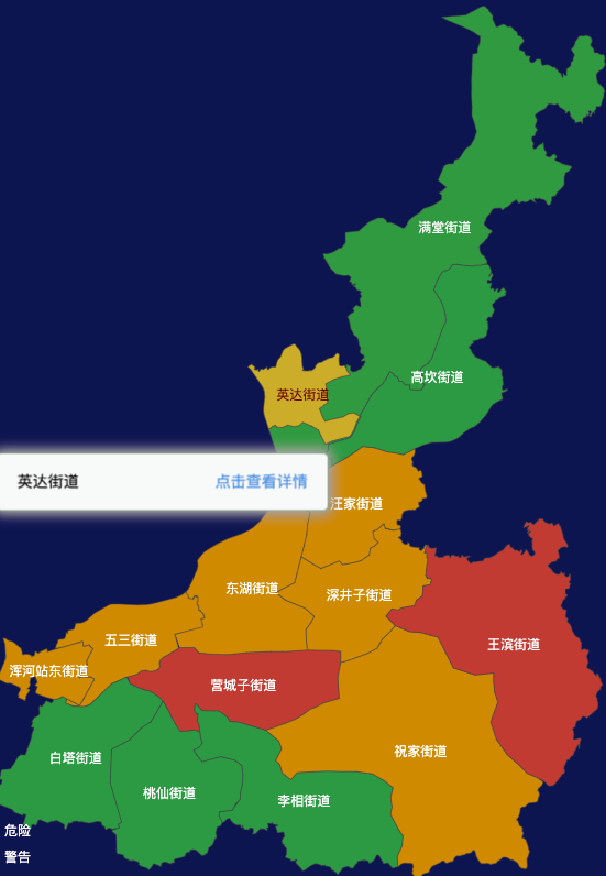 echarts沈阳市浑南区geoJson地图tooltip自定义html