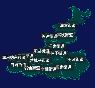 threejs沈阳市浑南区geoJson地图3d地图css2d标签