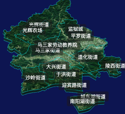 threejs沈阳市于洪区geoJson地图3d地图自定义贴图加CSS2D标签