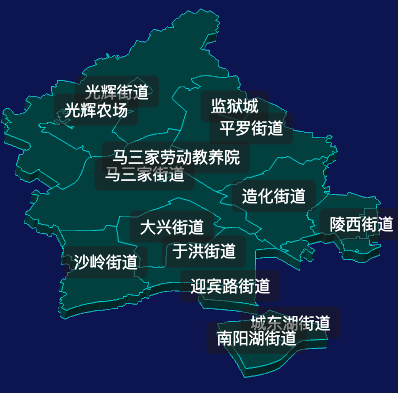threejs沈阳市于洪区geoJson地图3d地图css2d标签