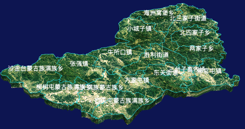 echarts沈阳市康平县geoJson地图3d地图自定义贴图-绿色地面