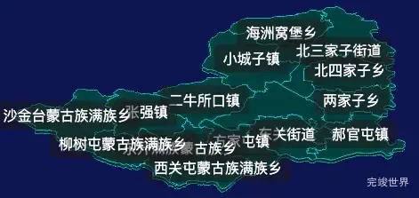 threejs沈阳市康平县geoJson地图3d地图css2d标签