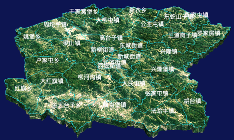 echarts沈阳市新民市geoJson地图3d地图自定义贴图-绿色地面