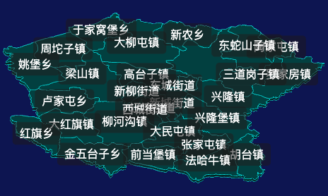 threejs沈阳市新民市geoJson地图3d地图css2d标签