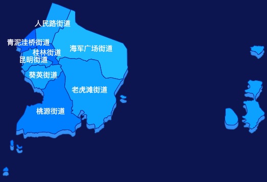 echarts大连市中山区geoJson地图 visualMap控制地图颜色