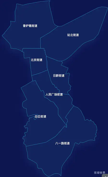 echarts大连市西岗区geoJson地图地图下钻展示